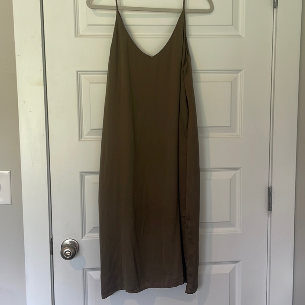 Wishlist- Dark Olive Green Slip Dress- Size Large
